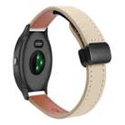 For Garmin Vivoactive 3 Slim Magnetic Buckle 20mm Microfiber Leather Watch Band(Cream Apricot) - 1