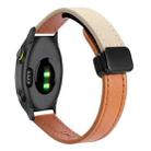 For Garmin Forerunner 55 Slim Magnetic Buckle 20mm Microfiber Leather Watch Band(Aimaorange+Cream Apricot) - 1