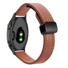 For Garmin Forerunner 55 Slim Magnetic Buckle 20mm Microfiber Leather Watch Band(Mocha Brown) - 1