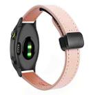 For Garmin Forerunner 55 Slim Magnetic Buckle 20mm Microfiber Leather Watch Band(Sakura Pink) - 1