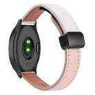 For Garmin Forerunner 158 Slim Magnetic Buckle 20mm Microfiber Leather Watch Band(Pink+Apricot) - 1