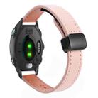 For Garmin Forerunner 245 Music Slim Magnetic Buckle 20mm Microfiber Leather Watch Band(Sakura Pink) - 1