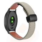 For Garmin Vivomove Slim Magnetic Buckle 20mm Microfiber Leather Watch Band(Calf Elephant Gray) - 1