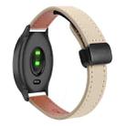 For Garmin Vivomove Slim Magnetic Buckle 20mm Microfiber Leather Watch Band(Cream Apricot) - 1