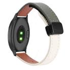 For Garmin Vivomove Style Slim Magnetic Buckle 20mm Microfiber Leather Watch Band(Apricot+Avocado Green) - 1