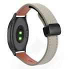 For Garmin Vivomove Luxe Slim Magnetic Buckle 20mm Microfiber Leather Watch Band(Calf Elephant Gray) - 1