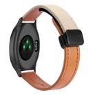 For Garmin Vivomove HR Sport Slim Magnetic Buckle 20mm Microfiber Leather Watch Band(Aimaorange+Cream Apricot) - 1