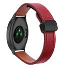 For Garmin Vivomove HR Sport Slim Magnetic Buckle 20mm Microfiber Leather Watch Band(Wine Red) - 1