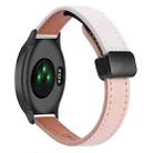 For Garmin Vivomove HR Sport Slim Magnetic Buckle 20mm Microfiber Leather Watch Band(Pink+Apricot) - 1