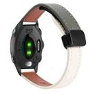 For Garmin Forerunner 245 Slim Magnetic Buckle 20mm Microfiber Leather Watch Band(Apricot+Avocado Green) - 1