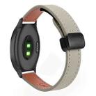 For Garmin Vivomove 3 Slim Magnetic Buckle 20mm Microfiber Leather Watch Band(Calf Elephant Gray) - 1