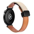 For Huawei Watch GT 4 41mm 18mm Slim Magnetic Buckle Microfiber Leather Watch Band(Aimaorange+Cream Apricot) - 1