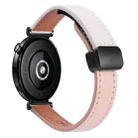 For Huawei Watch GT 4 41mm 18mm Slim Magnetic Buckle Microfiber Leather Watch Band(Pink+Apricot) - 1