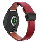 For Garmin Venu 3S 18mm Slim Magnetic Buckle Microfiber Leather Watch Band(Wine Red) - 1