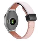 For Garmin Forerunner 255S 18mm Slim Magnetic Buckle Microfiber Leather Watch Band(Pink+Apricot) - 1