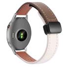 For Garmin Forerunner 255S 18mm Slim Magnetic Buckle Microfiber Leather Watch Band(Apricot+Caramel Macchiato) - 1