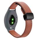 For Garmin Move 3S 18mm Slim Magnetic Buckle Microfiber Leather Watch Band(Mocha Brown) - 1