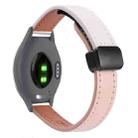 For Garmin Move 3S 18mm Slim Magnetic Buckle Microfiber Leather Watch Band(Pink+Apricot) - 1