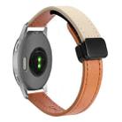 For Garmin Venu 2S 18mm Slim Magnetic Buckle Microfiber Leather Watch Band(Aimaorange+Cream Apricot) - 1