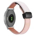 For Garmin Venu 2S 18mm Slim Magnetic Buckle Microfiber Leather Watch Band(Pink+Apricot) - 1