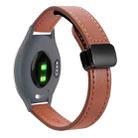 For Garmin Active S 18mm Slim Magnetic Buckle Microfiber Leather Watch Band(Mocha Brown) - 1