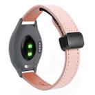 For Garmin Active S 18mm Slim Magnetic Buckle Microfiber Leather Watch Band(Sakura Pink) - 1