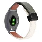 For Garmin Vivoactive 4S 18mm Slim Magnetic Buckle Microfiber Leather Watch Band(Apricot+Avocado Green) - 1
