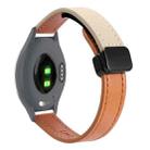 For Garmin Vivomove 3S 18mm Slim Magnetic Buckle Microfiber Leather Watch Band(Aimaorange+Cream Apricot) - 1