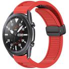 For Samsung Galaxy Watch 3 45mm Window Blind Magnetic Buckle 22mm Silicone Watch Band(Red) - 1