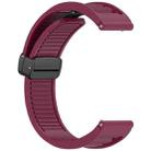 For Samsung Galaxy Watch 3 45mm Window Blind Magnetic Buckle 22mm Silicone Watch Band(Wine Red) - 3