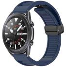 For Samsung Galaxy Watch 3 45mm Window Blind Magnetic Buckle 22mm Silicone Watch Band(Midnight Blue) - 1