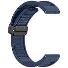 For Samsung Galaxy Watch 3 45mm Window Blind Magnetic Buckle 22mm Silicone Watch Band(Midnight Blue) - 3