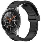 For Samsung Galaxy Watch 46mm Window Blind Magnetic Buckle 22mm Silicone Watch Band(Black) - 1