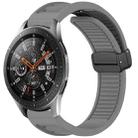 For Samsung Galaxy Watch 46mm Window Blind Magnetic Buckle 22mm Silicone Watch Band(Dark Grey) - 1