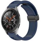 For Samsung Galaxy Watch 46mm Window Blind Magnetic Buckle 22mm Silicone Watch Band(Midnight Blue) - 1