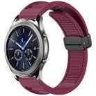 For Samsung Galaxy Gear S3 Classic Window Blind Magnetic Buckle 22mm Silicone Watch Band(Wine Red) - 1