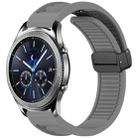 For Samsung Galaxy Gear S3 Classic Window Blind Magnetic Buckle 22mm Silicone Watch Band(Dark Grey) - 1