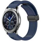 For Samsung Galaxy Gear S3 Classic Window Blind Magnetic Buckle 22mm Silicone Watch Band(Midnight Blue) - 1