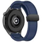 For Samsung Galaxy Gear S3 Classic Window Blind Magnetic Buckle 22mm Silicone Watch Band(Midnight Blue) - 2