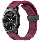 For Samsung Galaxy Gear S3 Frontier Window Blind Magnetic Buckle 22mm Silicone Watch Band(Wine Red) - 1