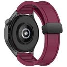 For Samsung Galaxy Gear S3 Frontier Window Blind Magnetic Buckle 22mm Silicone Watch Band(Wine Red) - 2
