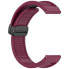 For Samsung Galaxy Gear S3 Frontier Window Blind Magnetic Buckle 22mm Silicone Watch Band(Wine Red) - 3