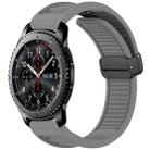 For Samsung Galaxy Gear S3 Frontier Window Blind Magnetic Buckle 22mm Silicone Watch Band(Dark Grey) - 1