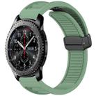 For Samsung Galaxy Gear S3 Frontier Window Blind Magnetic Buckle 22mm Silicone Watch Band(Pine Green) - 1