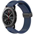 For Samsung Galaxy Gear S3 Frontier Window Blind Magnetic Buckle 22mm Silicone Watch Band(Midnight Blue) - 1