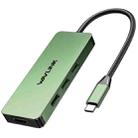 WAVLINK UHP3416 7-in-1 PD100W Charging SD / TF Card Reader 4K HD Type-C Docking Station(Blackish Green) - 1