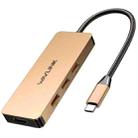 WAVLINK UHP3416 7-in-1 PD100W Charging SD / TF Card Reader 4K HD Type-C Docking Station(Rose Gold) - 1