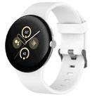 For Google Pixel Watch 3 45mm Solid Color Sports Silicone Watch Band(White) - 1