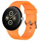 For Google Pixel Watch 3 45mm Solid Color Sports Silicone Watch Band(Orange) - 1