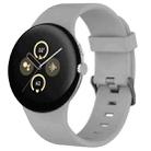 For Google Pixel Watch 3 45mm Solid Color Sports Silicone Watch Band(Grey) - 1